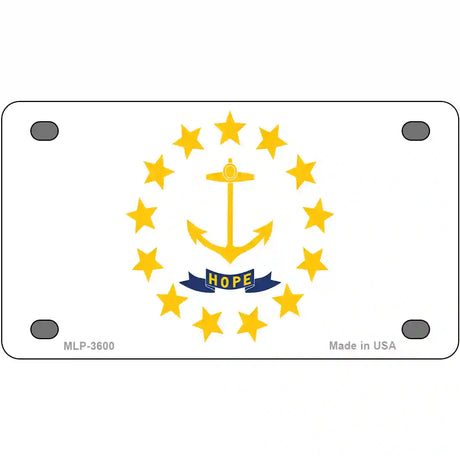 Rhode Island State Flag Metal Novelty License Plate 4" x 2.2" (MLP)