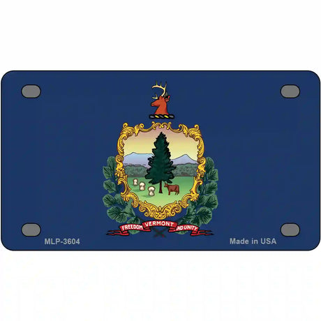 Vermont State Flag Metal Novelty License Plate 4" x 2.2" (MLP)