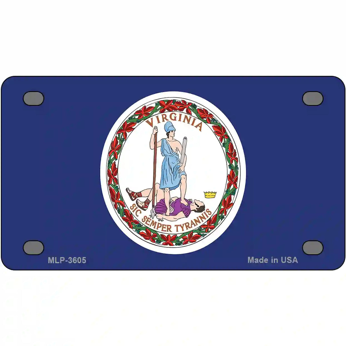 Virginia State Flag Metal Novelty License Plate 4" x 2.2" (MLP)