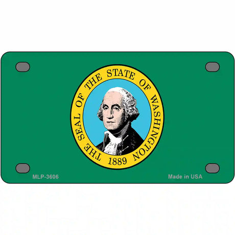 Washington State Flag Metal Novelty License Plate 4" x 2.2" (MLP)