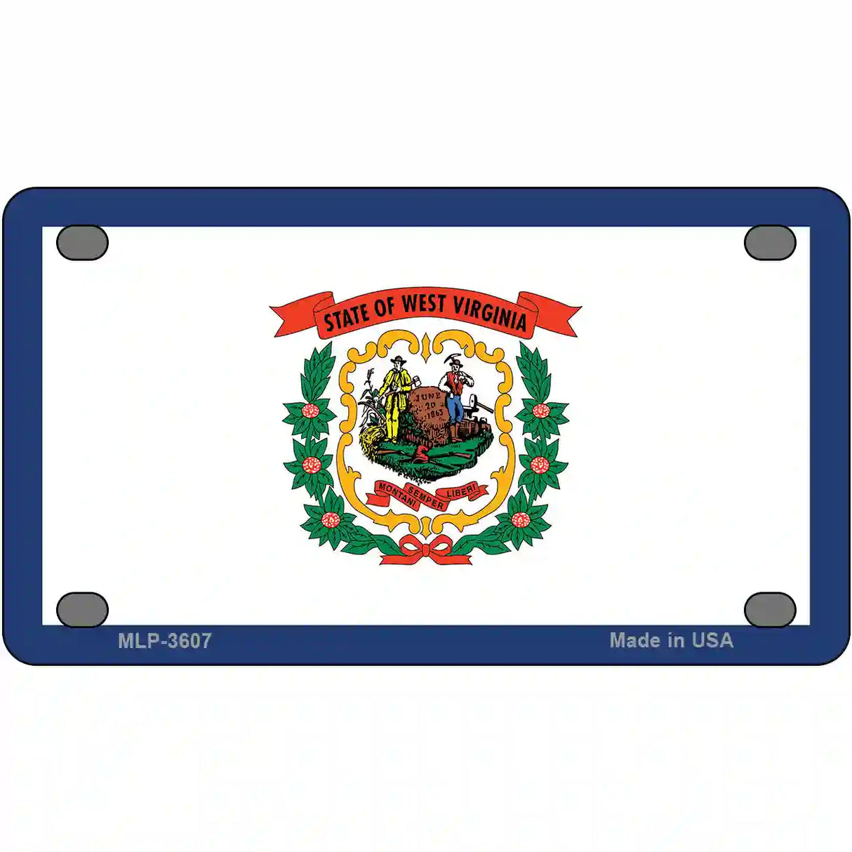 West Virginia State Flag Metal Novelty License Plate 4" x 2.2" (MLP)