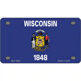 Wisconsin State Flag Metal Novelty License Plate 4" x 2.2" (MLP)