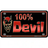 100% Devil Metal Novelty License Plate 4" x 2.2" (MLP)