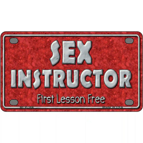 Sex Instructor Metal Novelty License Plate 4" x 2.2" (MLP)