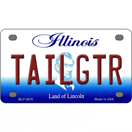 Tailgtr Illinois Novelty Metal License Plate 4" x 2.2" (MLP)