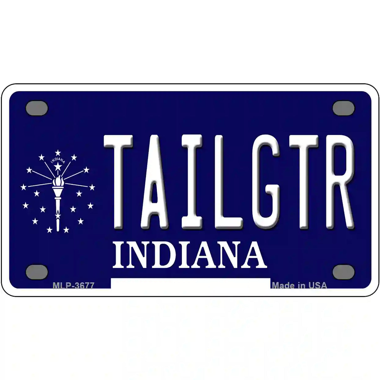 Tailgtr Indiana Novelty Metal License Plate 4" x 2.2" (MLP)