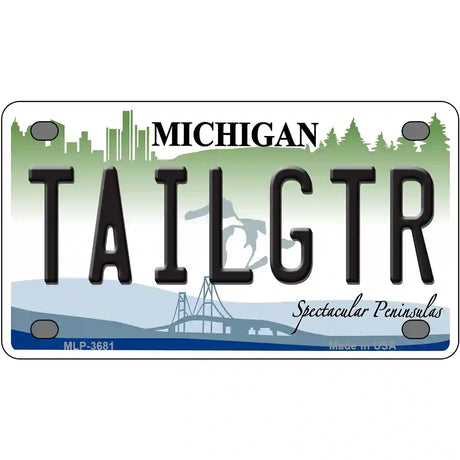 Tailgtr Michigan Novelty Metal License Plate 4" x 2.2" (MLP)