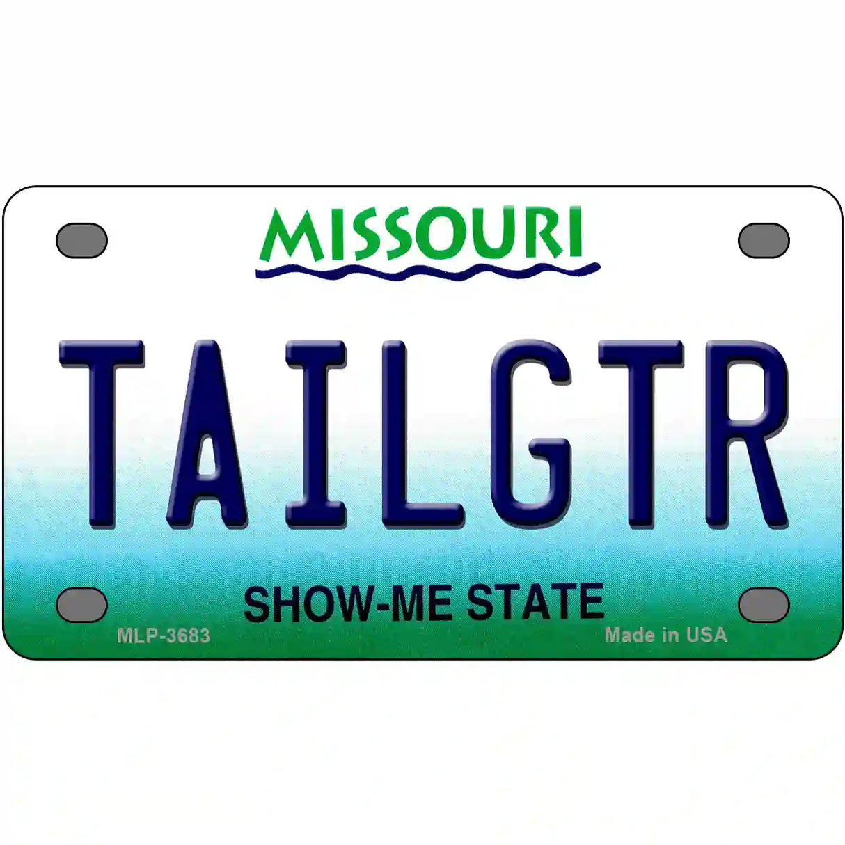 Tailgtr Missouri Novelty Metal License Plate 4" x 2.2" (MLP)