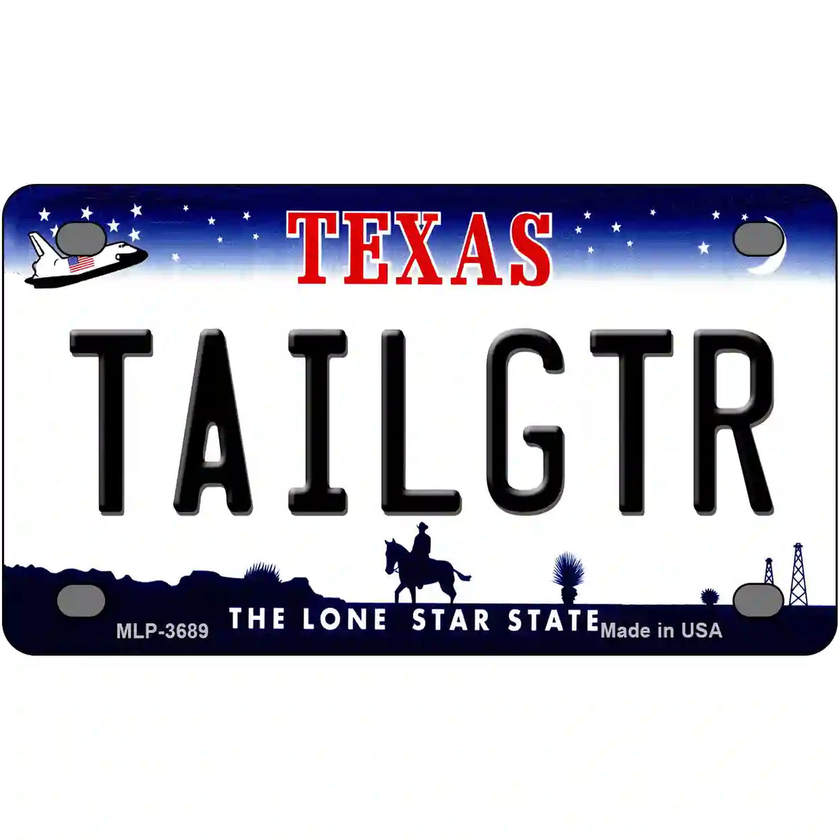 Tailgtr Texas Novelty Metal License Plate 4" x 2.2" (MLP)