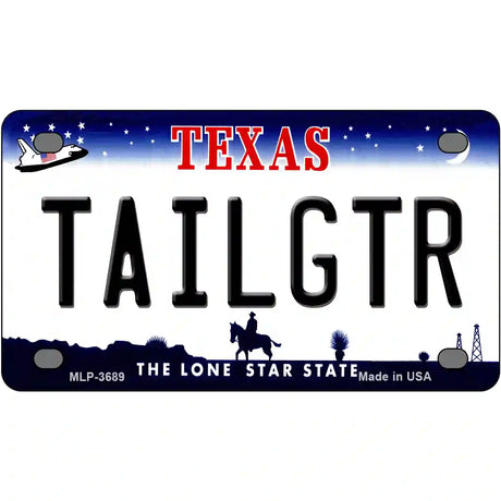 Tailgtr Texas Novelty Metal License Plate 4" x 2.2" (MLP)