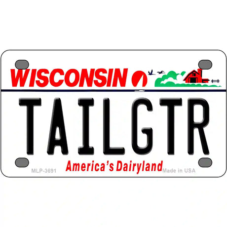 Tailgtr Wisconsin Novelty Metal License Plate 4" x 2.2" (MLP)