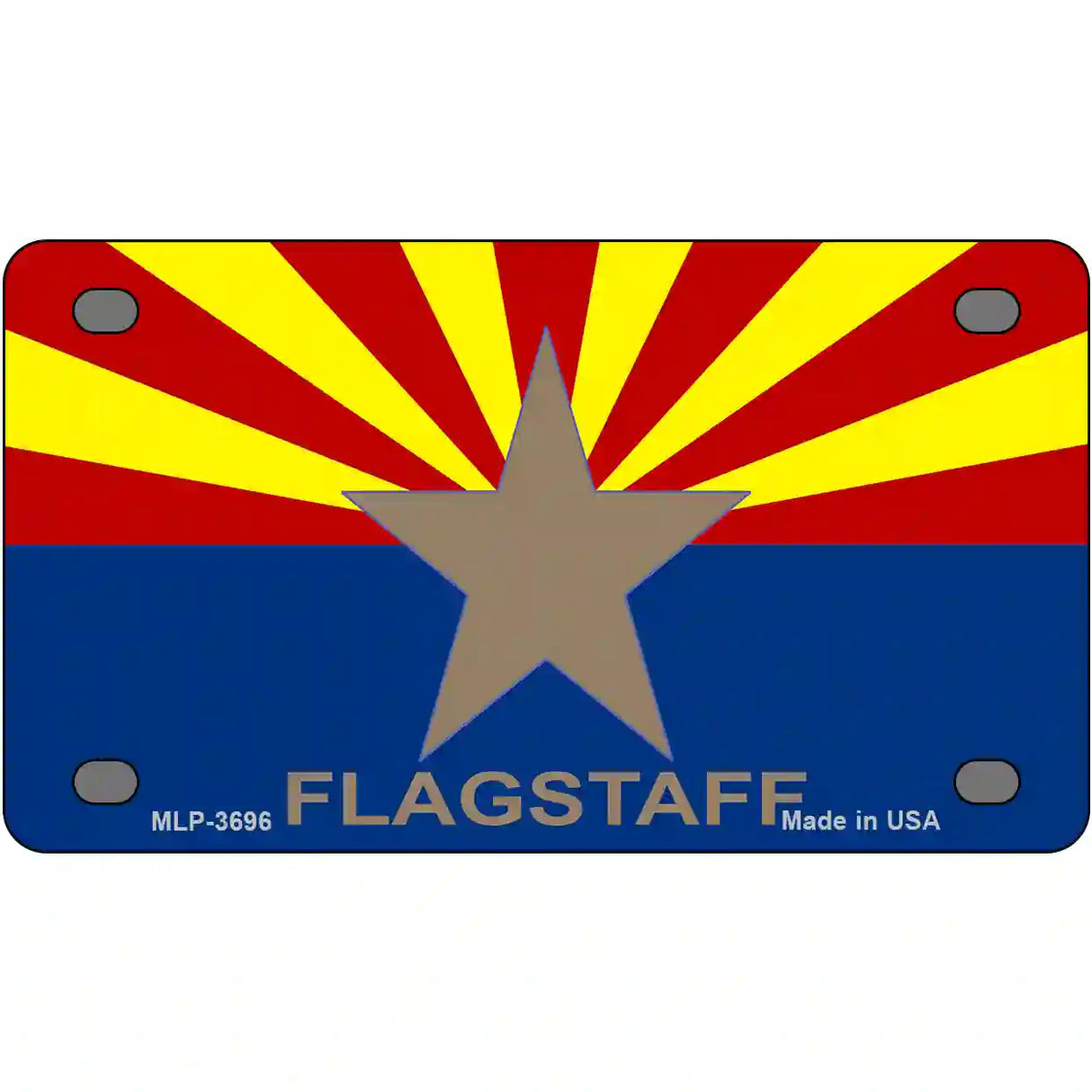 Flagstaff Arizona State Flag Metal Novelty License Plate 4" x 2.2" (MLP)