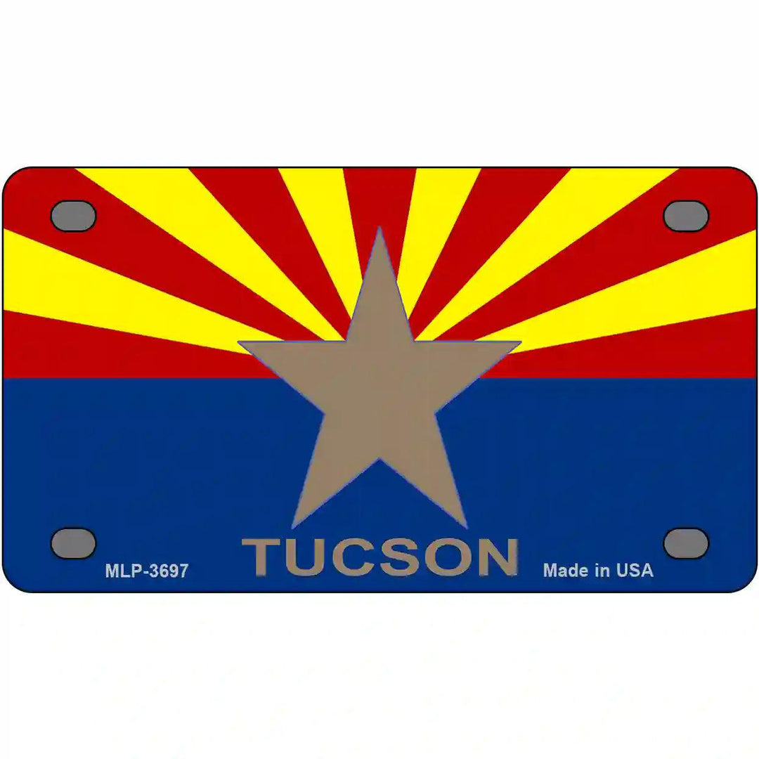 Tucson Arizona State Flag Metal Novelty License Plate 4" x 2.2" (MLP)