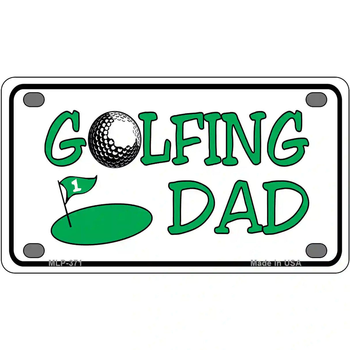 Golfing Dad Metal Novelty License Plate 4" x 2.2" (MLP)