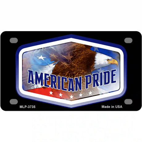 American Pride Metal Novelty License Plate 4" x 2.2" (MLP)