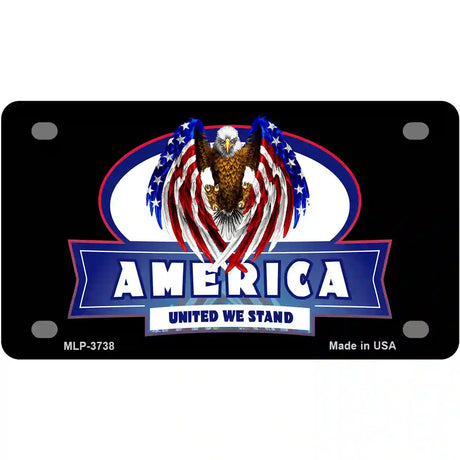 America United Metal Novelty License Plate 4" x 2.2" (MLP)