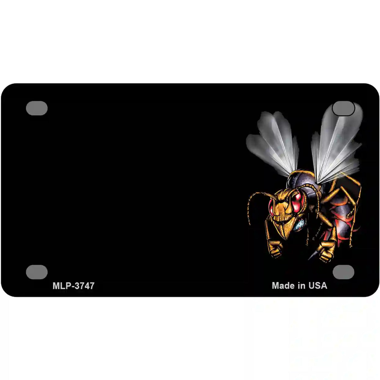 Hornet Offset Metal Novelty License Plate 4" x 2.2" (MLP)