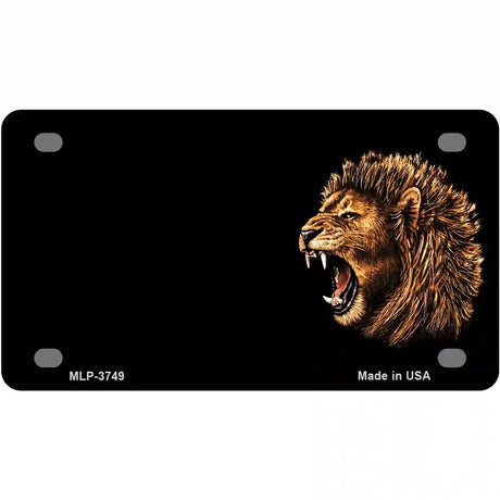 Lion Head Offset Metal Novelty License Plate 4" x 2.2" (MLP)