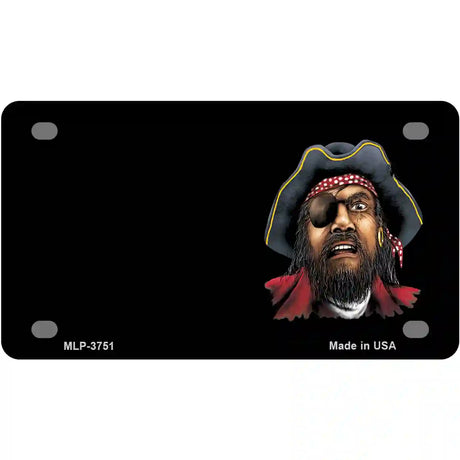 Pirate Offset Metal Novelty License Plate 4" x 2.2" (MLP)