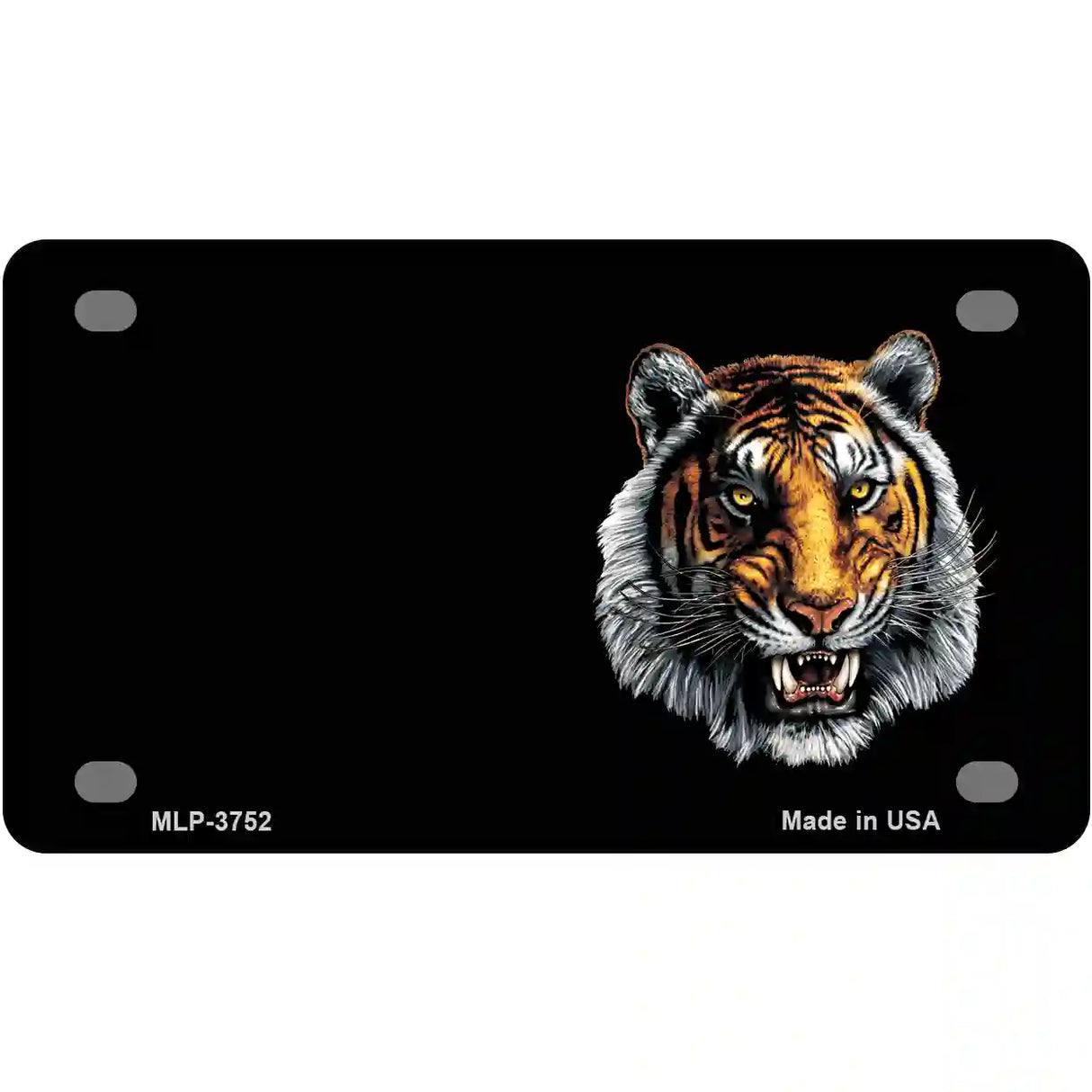 Tiger Offset Metal Novelty License Plate 4" x 2.2" (MLP)