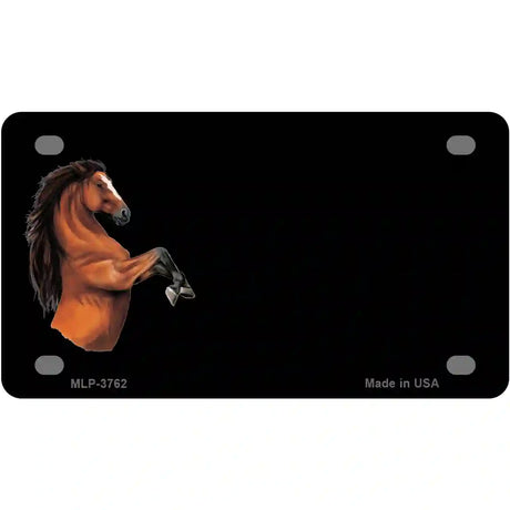 Horse Offset Metal Novelty License Plate 4" x 2.2" (MLP)