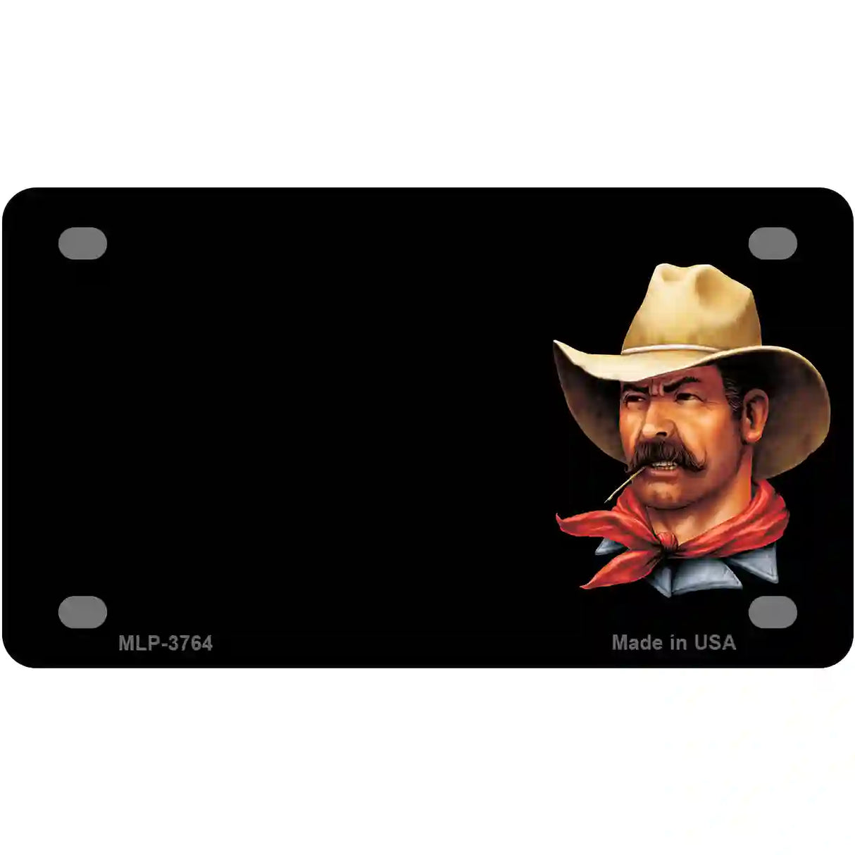 Cowboy Offset Metal Novelty License Plate 4" x 2.2" (MLP)