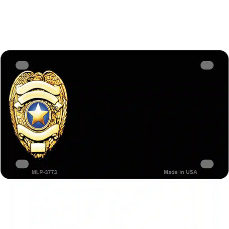 Police Badge Offset Metal Novelty License Plate 4" x 2.2" (MLP)