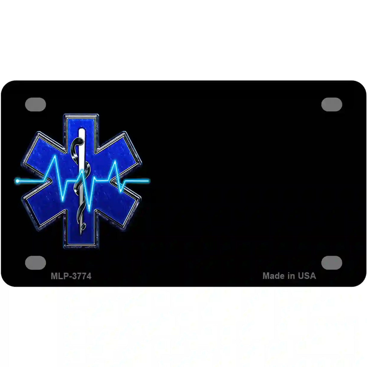 Medical Rescue Logo Offset Metal Novelty License Plate 4" x 2.2" (MLP)