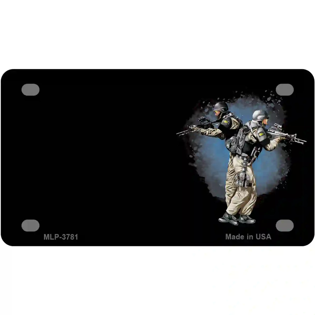 SWAT Offset Metal Novelty License Plate 4" x 2.2" (MLP)