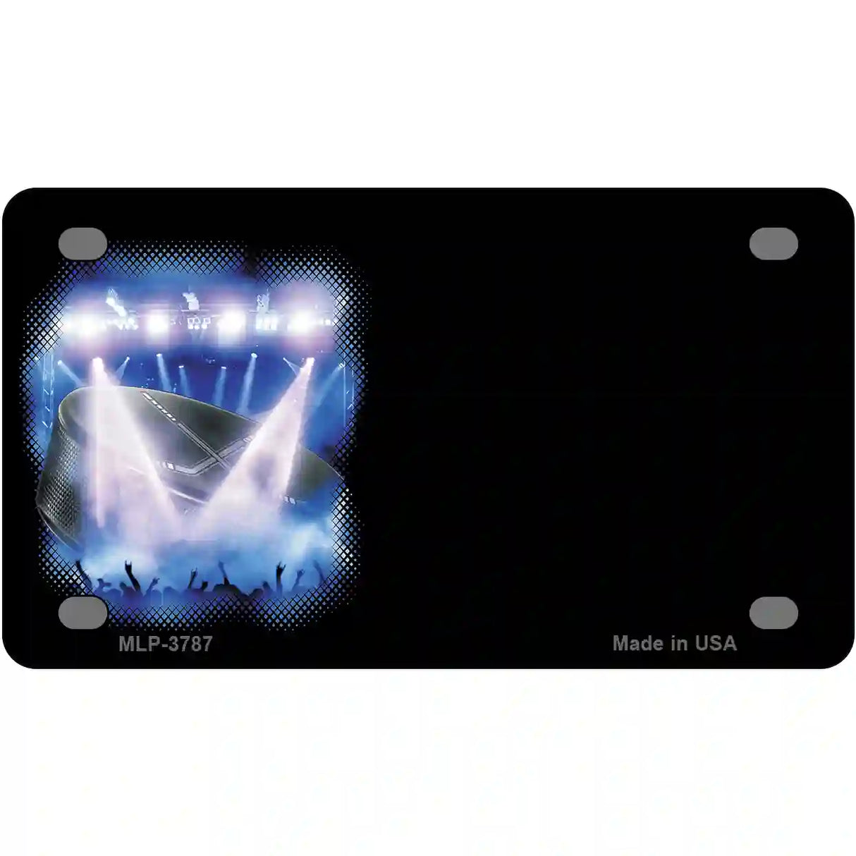 Hockey Game Offset Metal Novelty License Plate 4" x 2.2" (MLP)