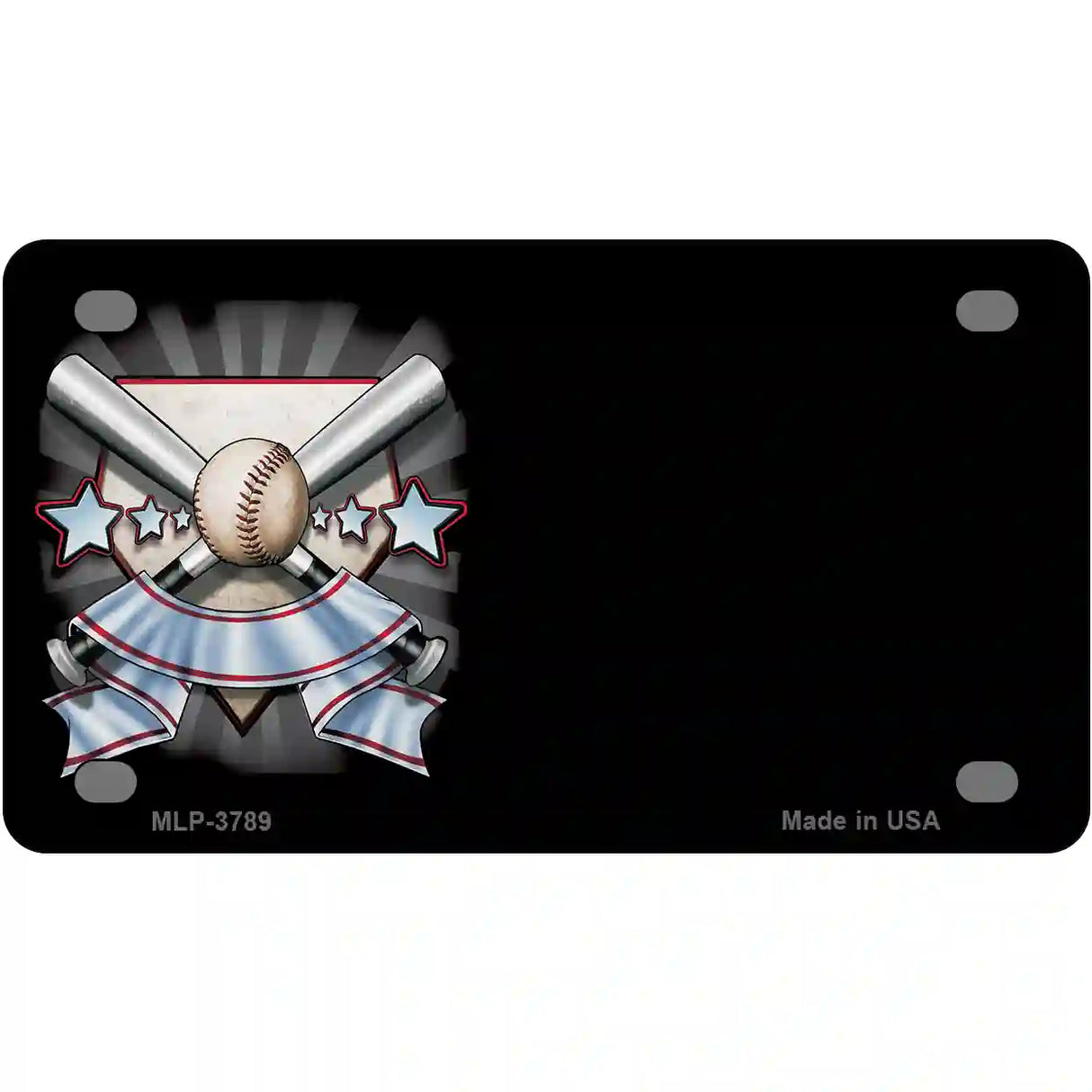 Baseball Banner Offset Metal Novelty License Plate 4" x 2.2" (MLP)