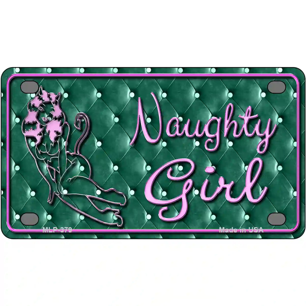 Naughty Girl Metal Novelty License Plate 4" x 2.2" (MLP)