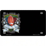 Football Banner Offset Metal Novelty License Plate 4" x 2.2" (MLP)