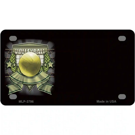 Volleyball Banner Offset Metal Novelty License Plate 4" x 2.2" (MLP)