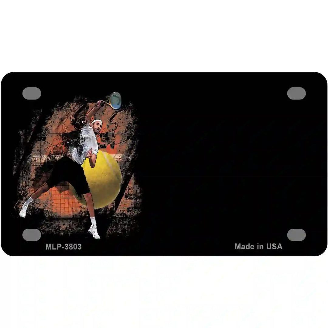 Tennis Offset Metal Novelty License Plate 4" x 2.2" (MLP)