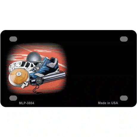 Track And Field Equipment Offset Metal Novelty License Plate 4" x 2.2" (MLP)