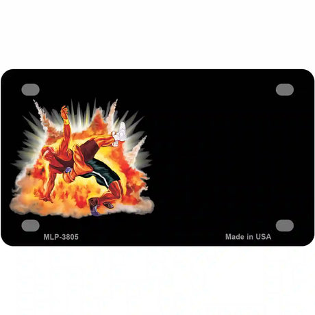 Wrestling Offset Metal Novelty License Plate 4" x 2.2" (MLP)