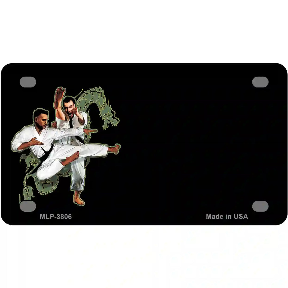 Karate Offset Metal Novelty License Plate 4" x 2.2" (MLP)