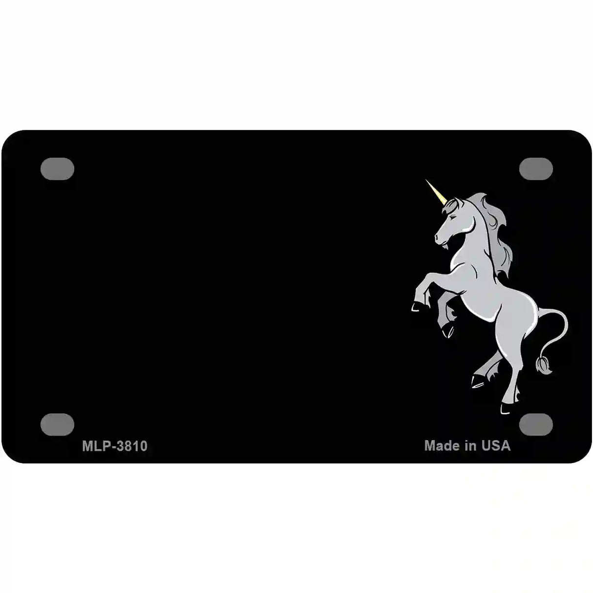 Unicorn Offset Right Metal Novelty License Plate 4" x 2.2" (MLP)