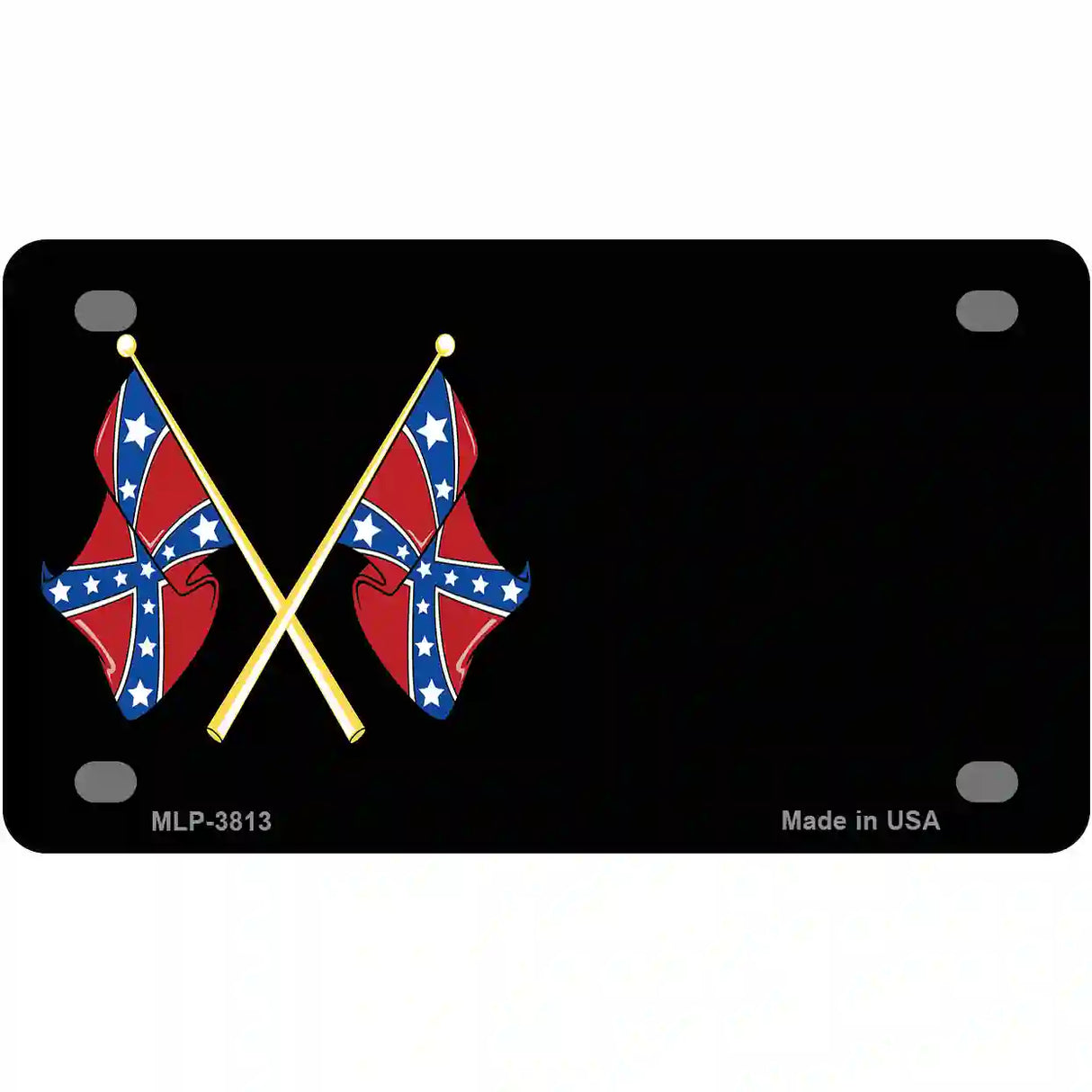 Crossed Rebel Flags Offset Metal Novelty License Plate 4" x 2.2" (MLP)