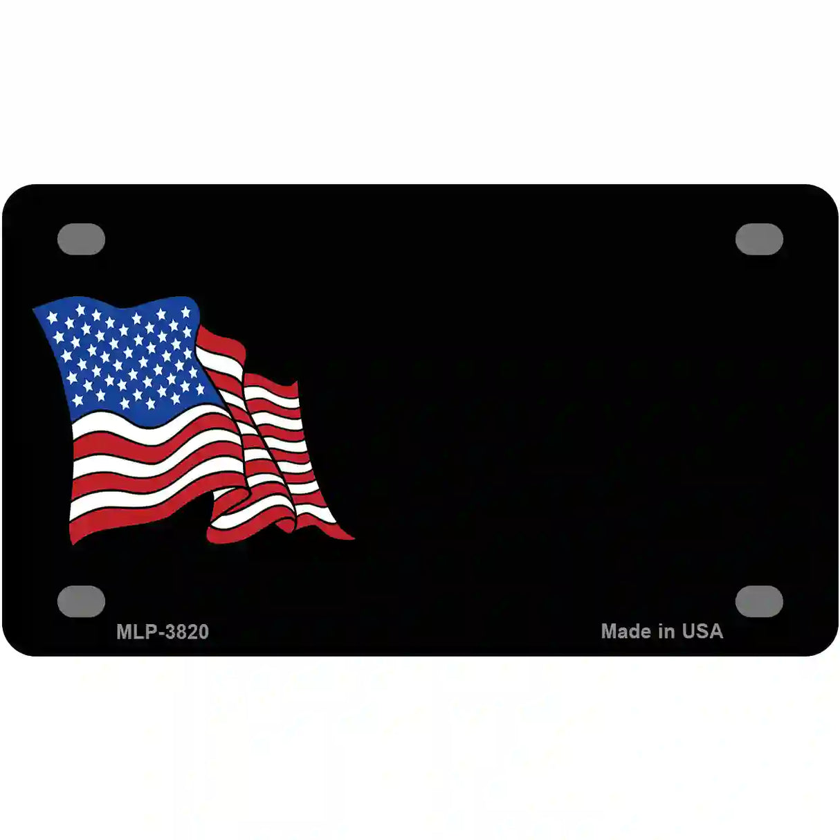 American Flag Offset Metal Novelty License Plate 4" x 2.2" (MLP)