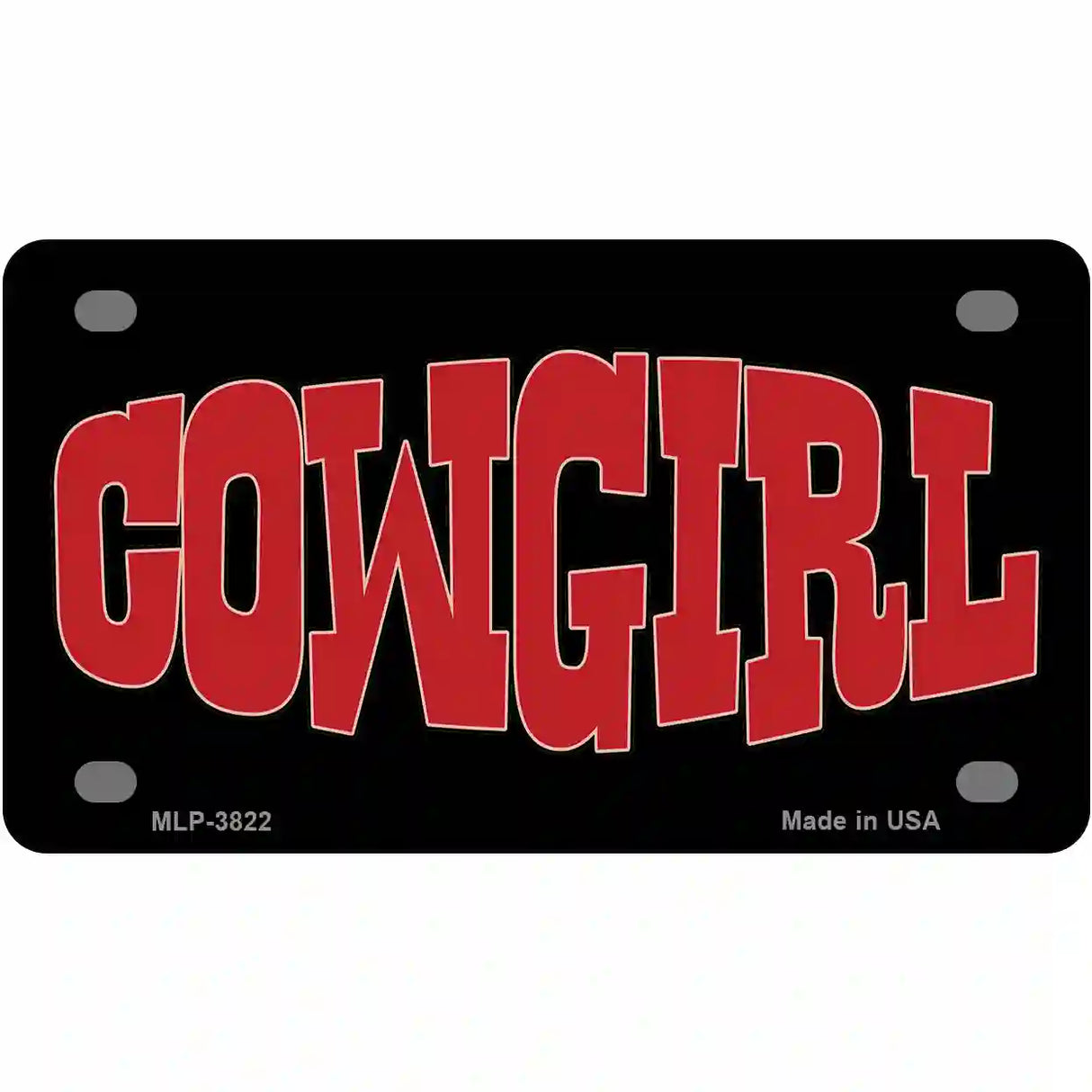 Cowgirl Red Metal Novelty License Plate 4" x 2.2" (MLP)