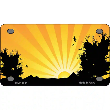 Southwest Orange Sunset Metal Novelty License Plate 4" x 2.2" (MLP)