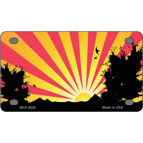 Southwest Red Sunset Metal Novelty License Plate 4" x 2.2" (MLP)