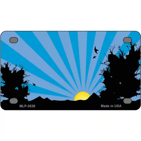 Southwest Blue Sunset Metal Novelty License Plate 4" x 2.2" (MLP)