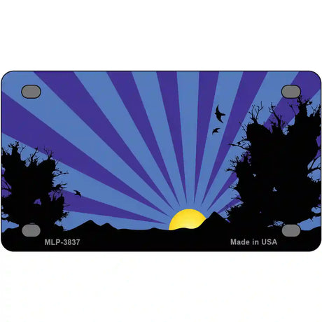 Southwest Purple Sunset Metal Novelty License Plate 4" x 2.2" (MLP)