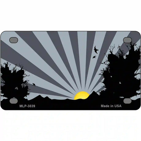 Southwest Gray Sunset Metal Novelty License Plate 4" x 2.2" (MLP)