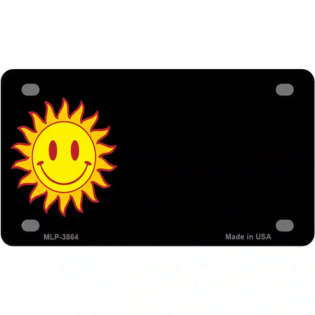 Sun Smiley Offset Metal Novelty License Plate 4" x 2.2" (MLP)