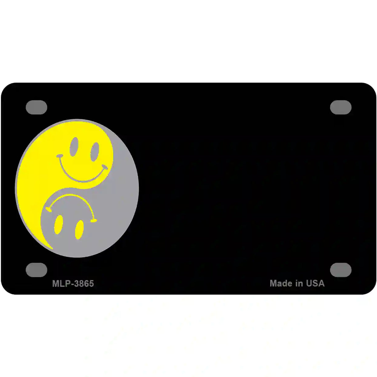 Yin Yang Smiley Offset Metal Novelty License Plate 4" x 2.2" (MLP)