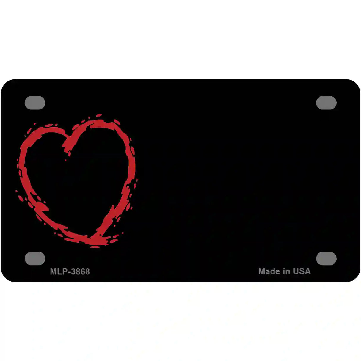 Heart Offset Metal Novelty License Plate 4" x 2.2" (MLP)